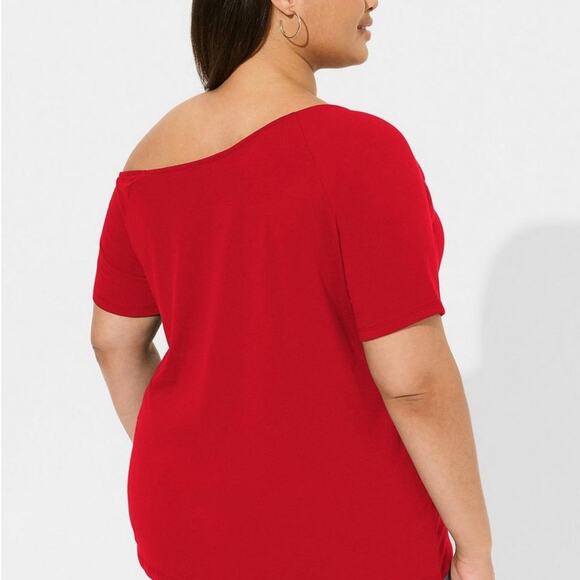 White birch red off shoulder top size XL - Picture 1 of 10